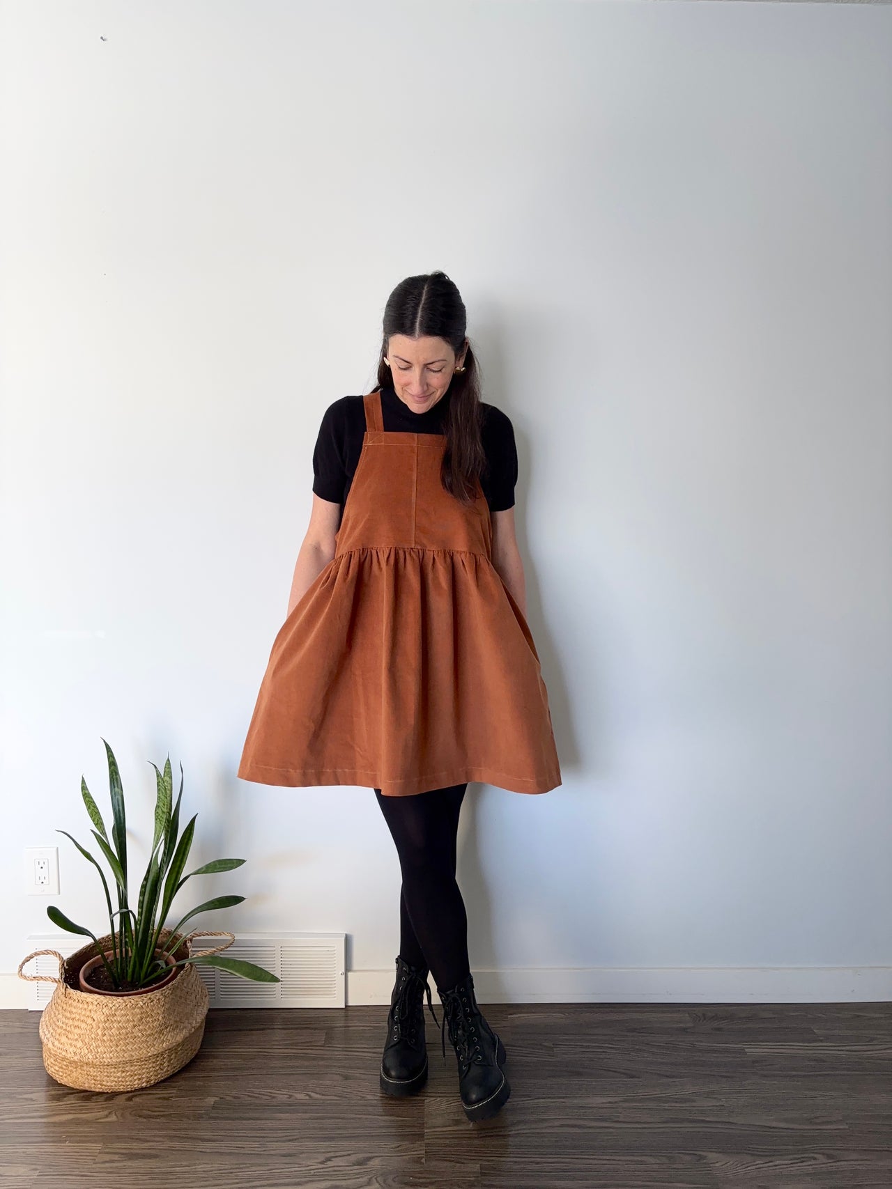 Winifred Dress - copper corduroy by Stephanie Smith Clothing